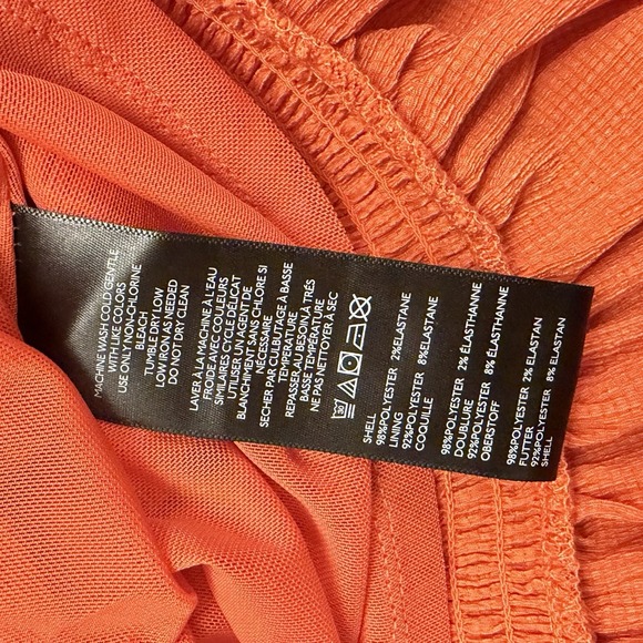 Anthropologie Sleeveless Mock-Neck Textured Midi Dress Orange Sz Large Vacation - Picture 6 of 10